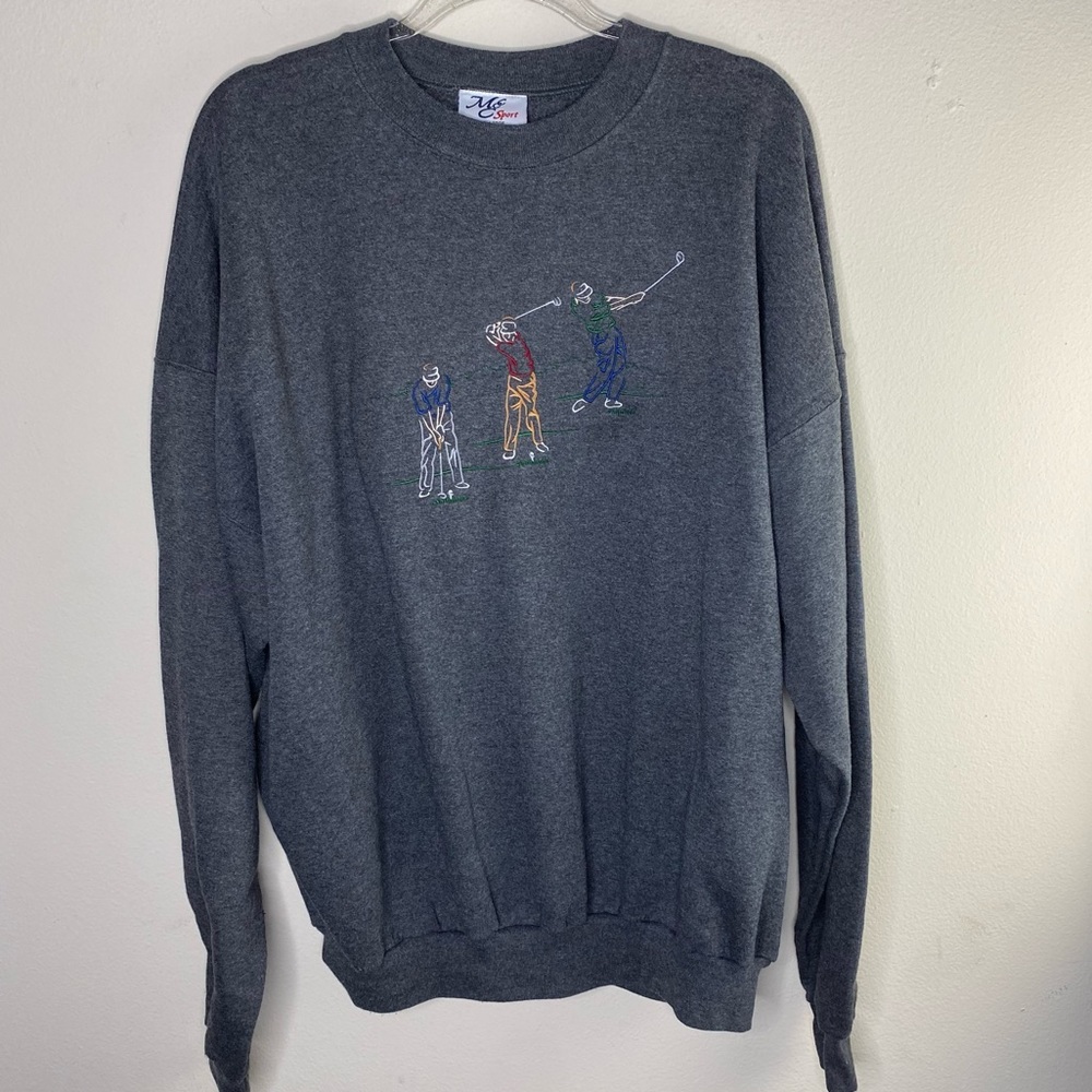 Vintage M & C gray golfer embroidered sweatshirt mens size XXL casual crew neck